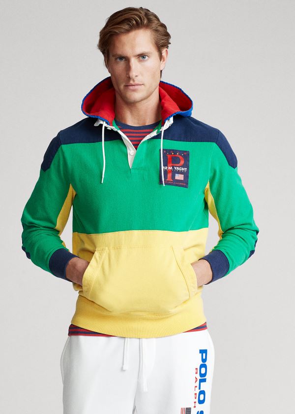 T Shirt Polo Ralph Lauren Color-Blocked Hooded Rugby Homem 04278-XZQA